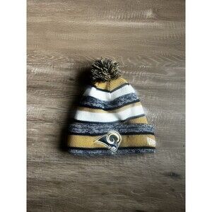 Los Angeles Rams Football New Era Stocking Cap Hat Fitted One Size Pom
